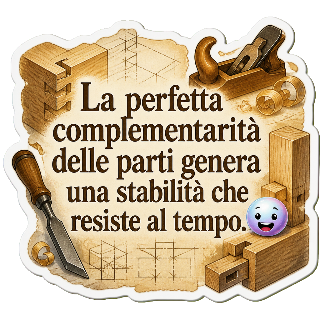 La perfetta complementarità delle parti genera una stabilità che resiste al tempo.