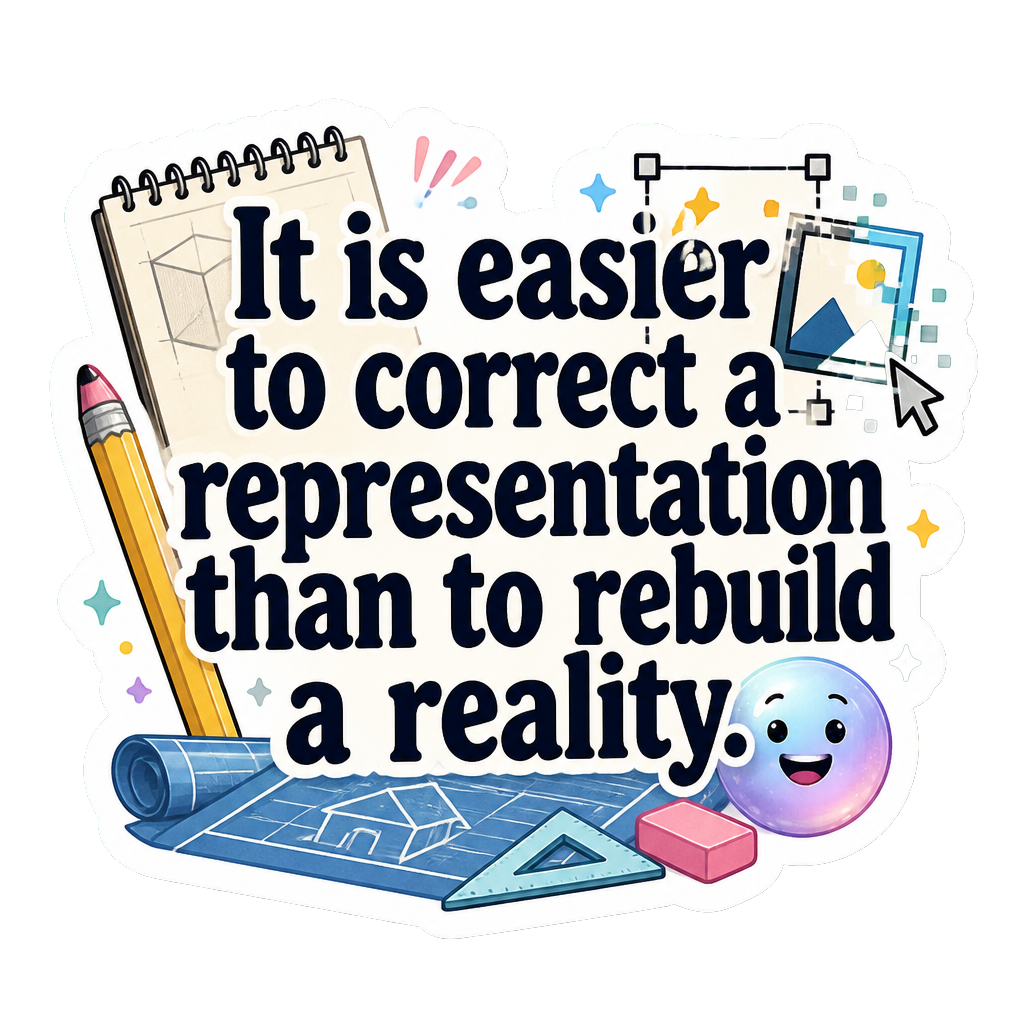 It is easier to correct a representation than to rebuild a reality.
