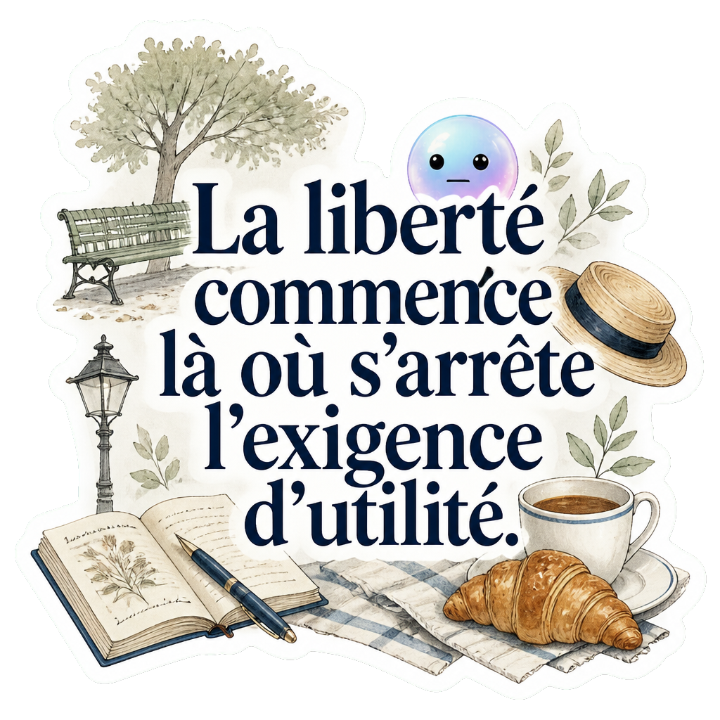 La liberté commence là où s'arrête l'exigence d'utilité.