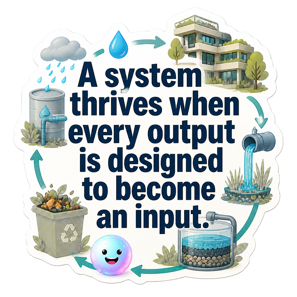 A system thrives when every output is designed to become an input.