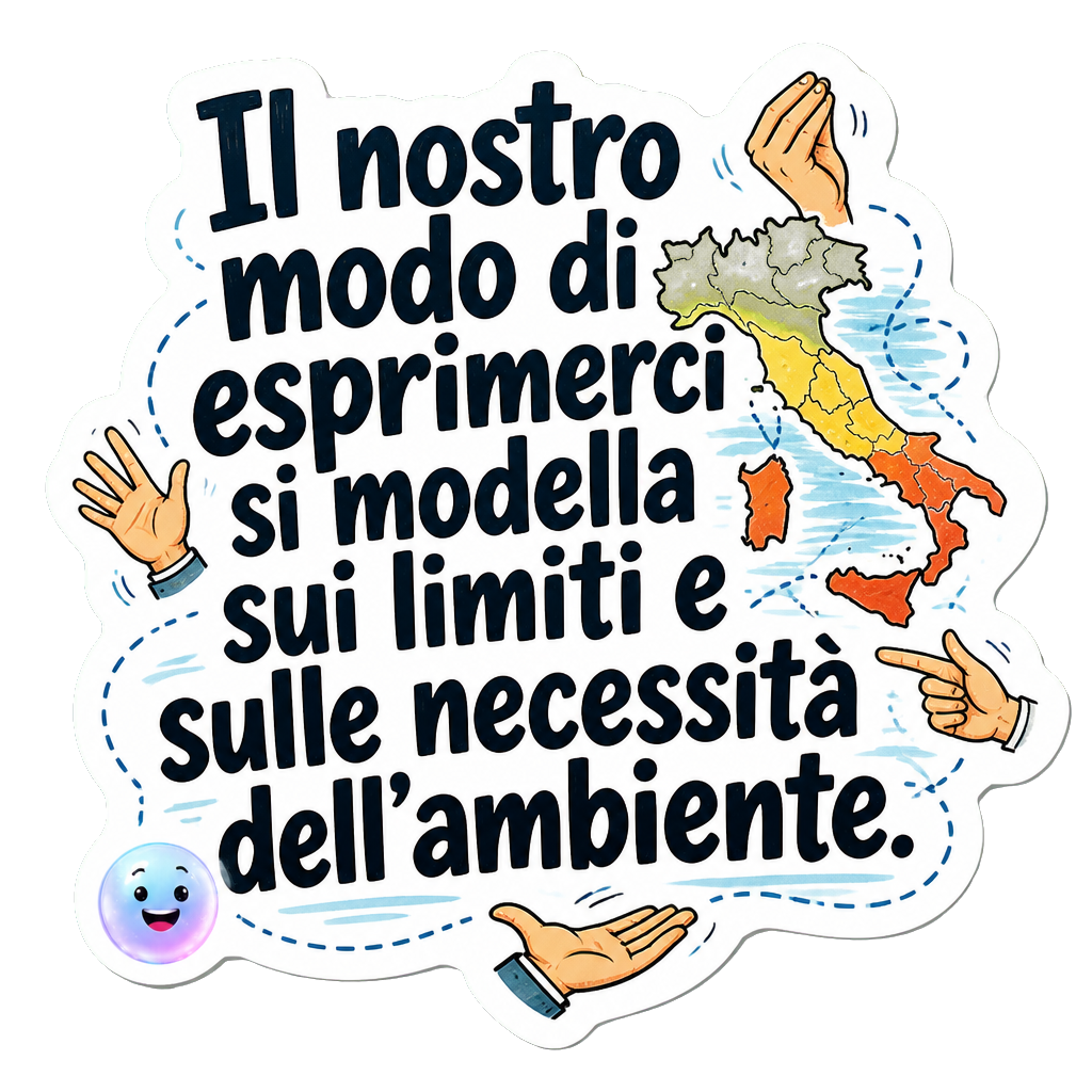 Il nostro modo di esprimerci si modella sui limiti e sulle necessità dell'ambiente.