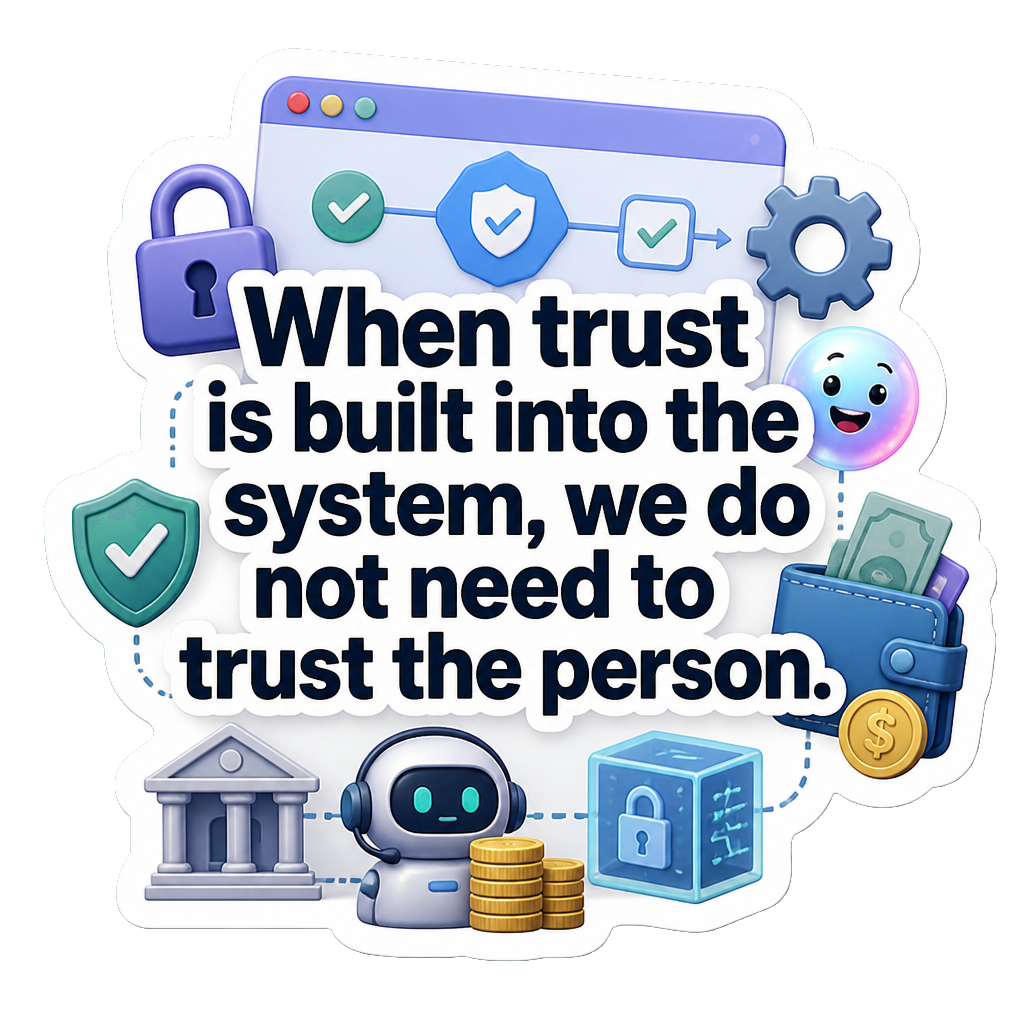 When trust is built into the system, we do not need to trust the person.