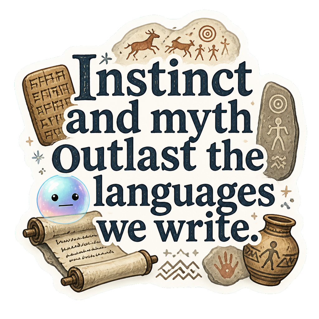 Instinct and myth outlast the languages we write.