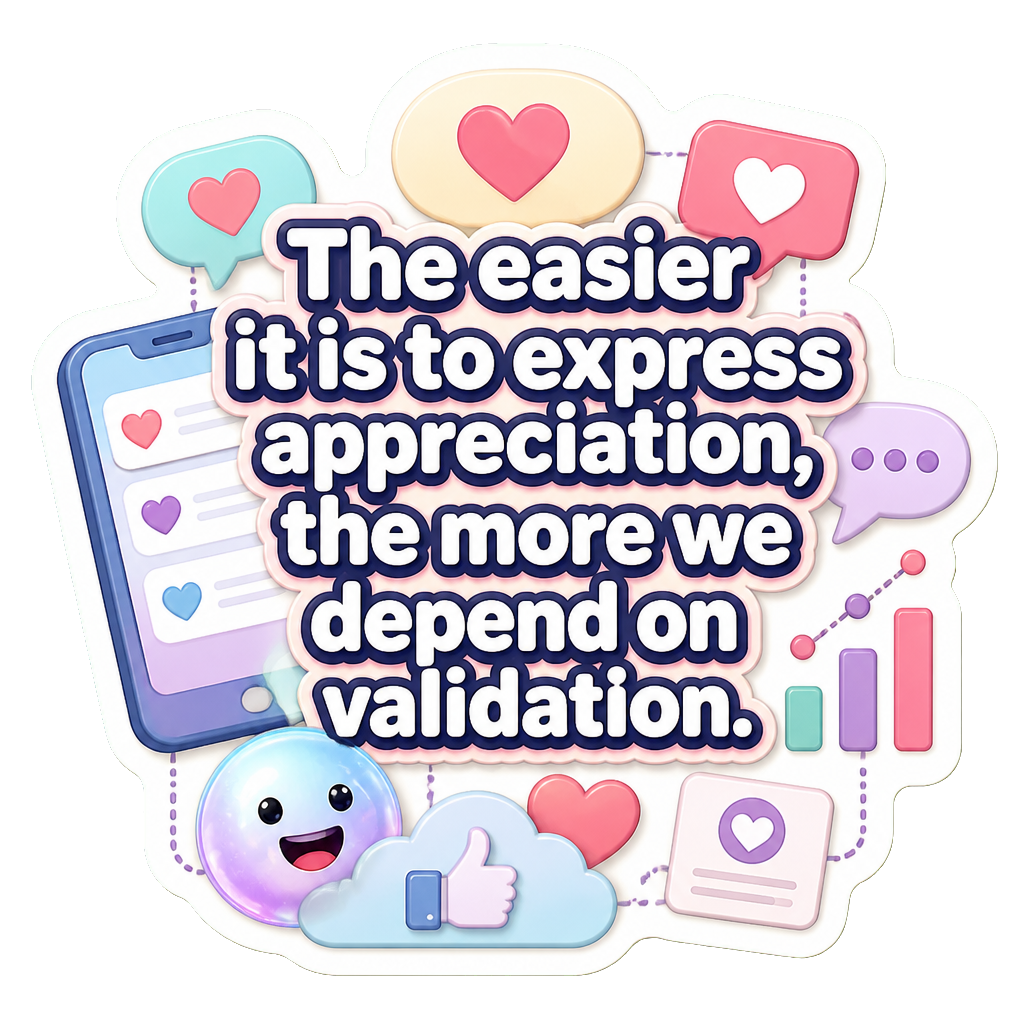 The easier it is to express appreciation, the more we depend on validation.