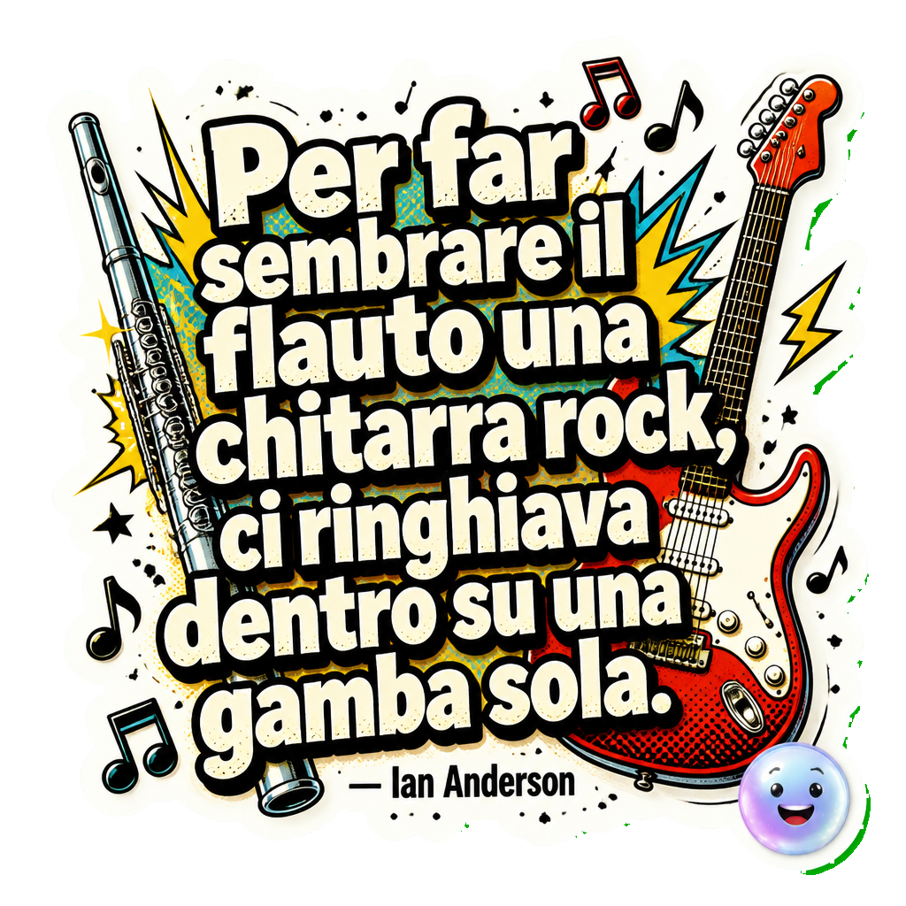 Per far sembrare il flauto una chitarra rock, ci ringhiava dentro su una gamba sola.