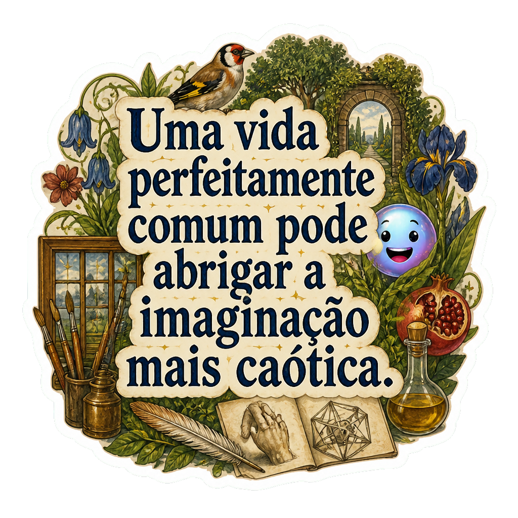 Uma vida perfeitamente comum pode abrigar a imaginação mais caótica.