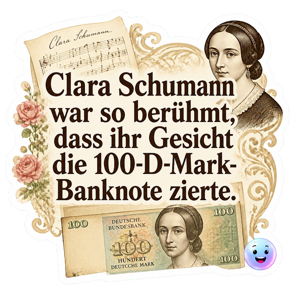 Clara Schumann war so berühmt, dass ihr Gesicht die 100-D-Mark-Banknote zierte.