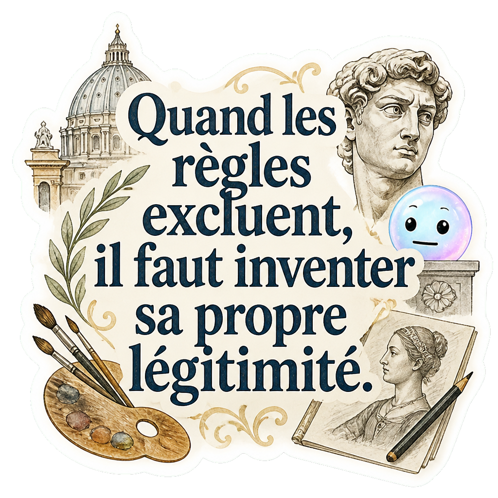Quand les règles excluent, il faut inventer sa propre légitimité.