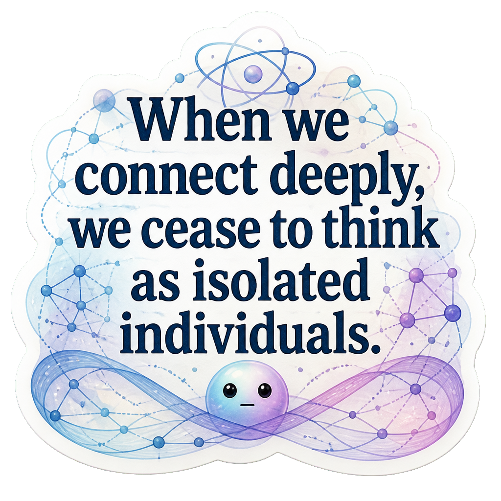 When we connect deeply, we cease to think as isolated individuals.