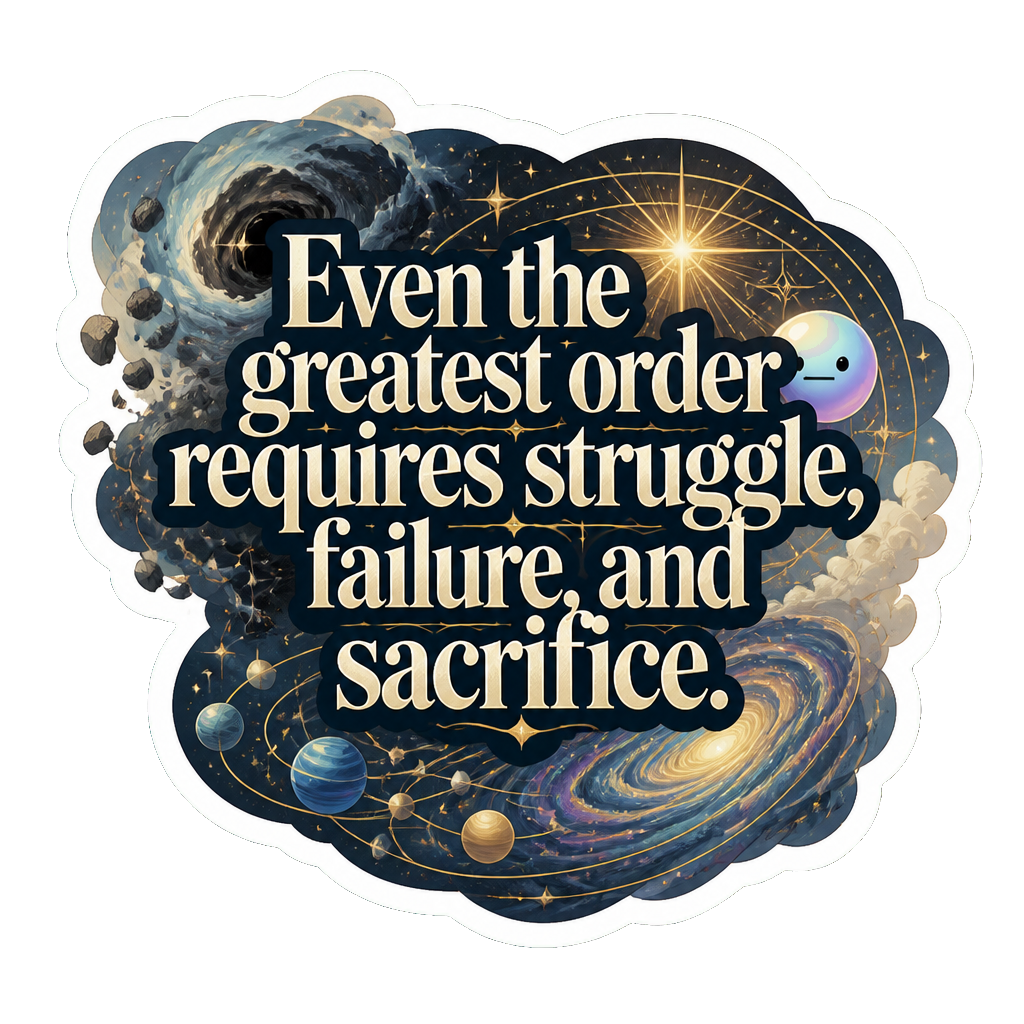 Even the greatest order requires struggle, failure, and sacrifice.