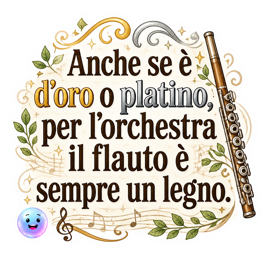 Anche se è d'oro o platino, per l'orchestra il flauto è sempre un legno.
