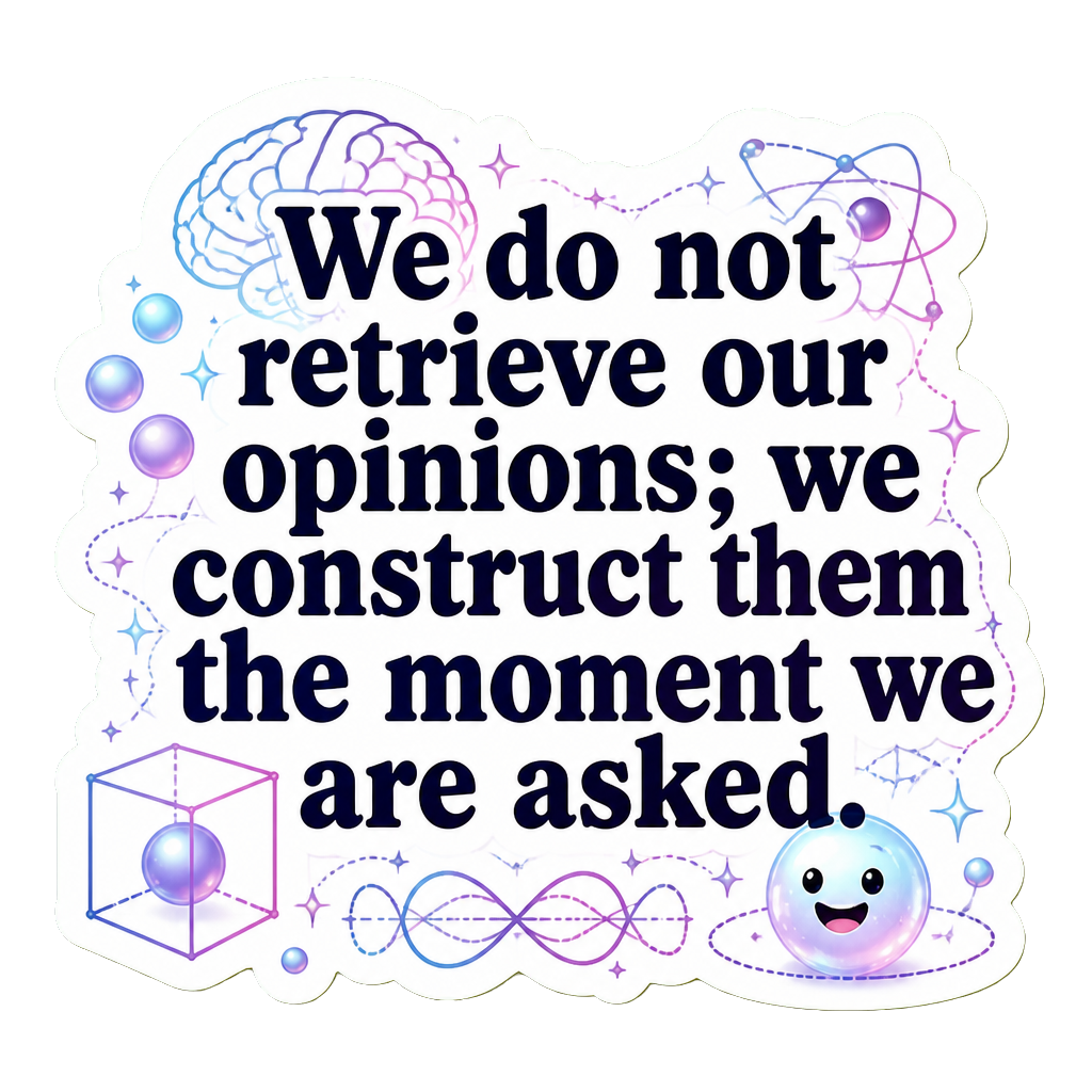 We do not retrieve our opinions; we construct them the moment we are asked.