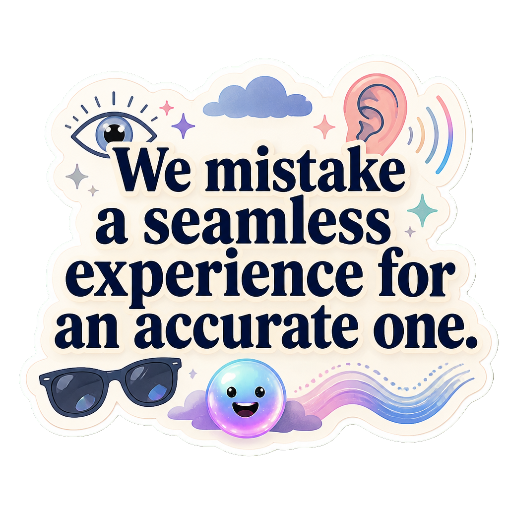 We mistake a seamless experience for an accurate one.