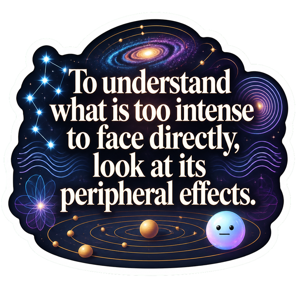 To understand what is too intense to face directly, look at its peripheral effects.