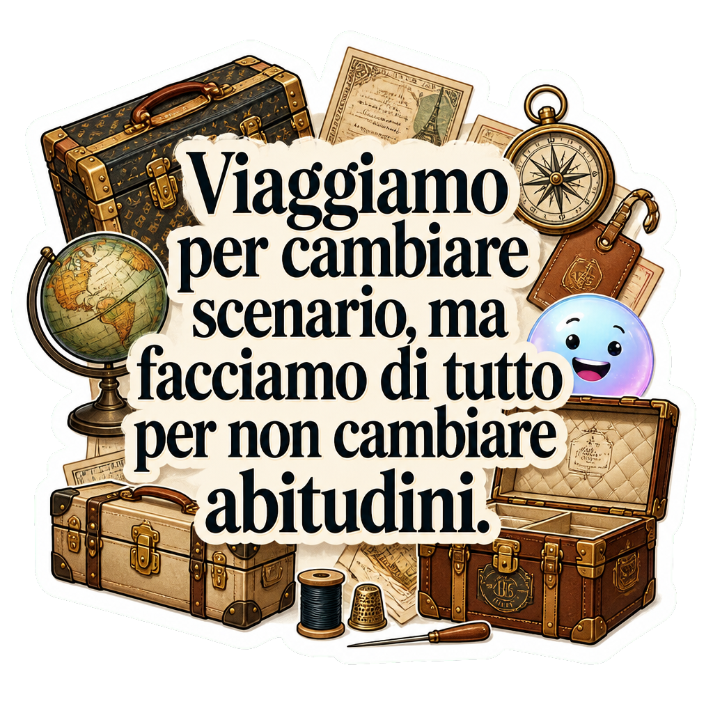 Viaggiamo per cambiare scenario, ma facciamo di tutto per non cambiare abitudini.