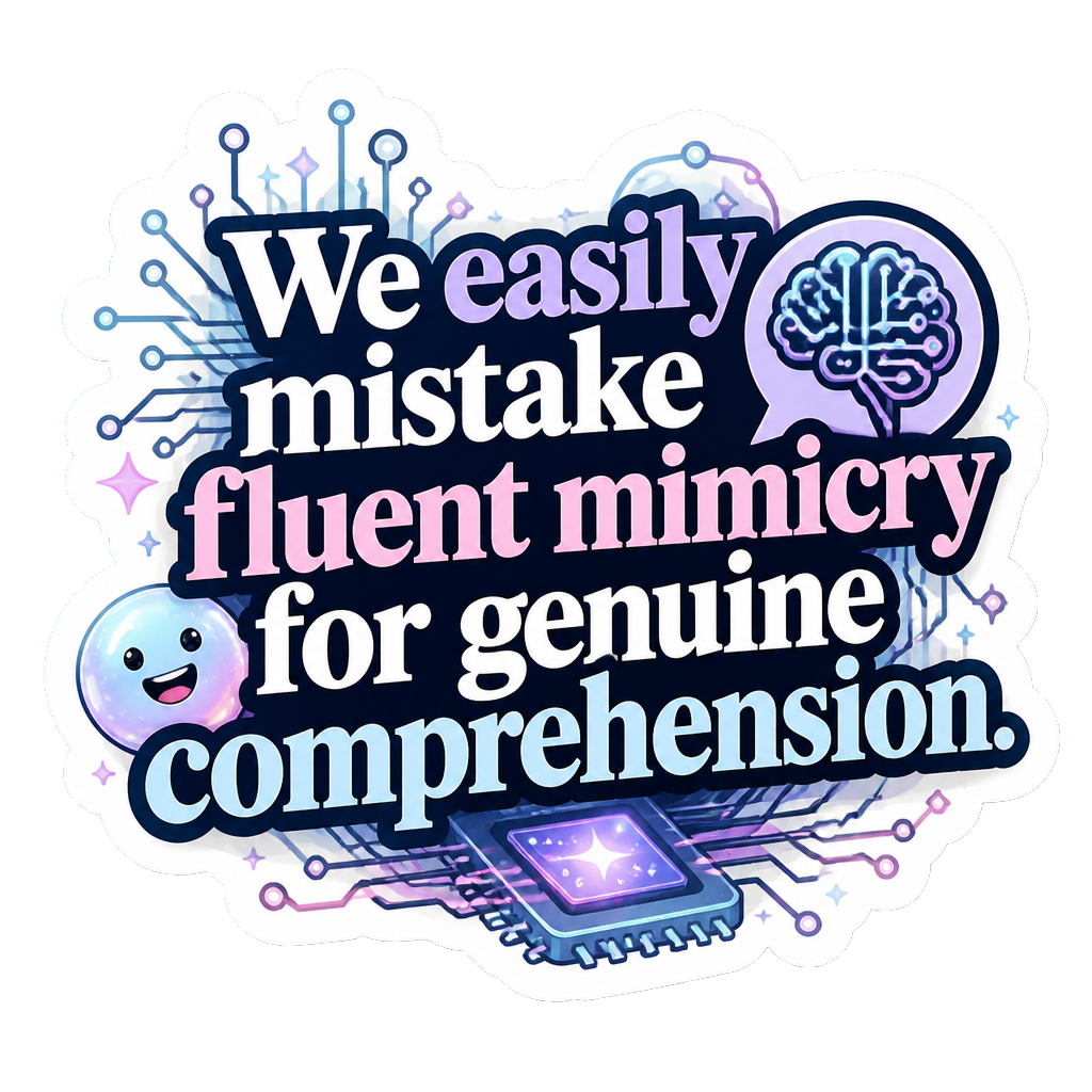 We easily mistake fluent mimicry for genuine comprehension.