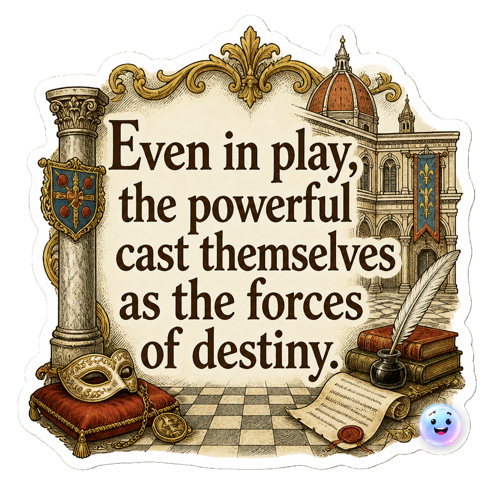 Even in play, the powerful cast themselves as the forces of destiny.