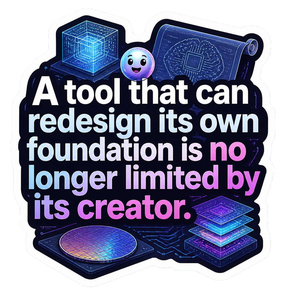 A tool that can redesign its own foundation is no longer limited by its creator.