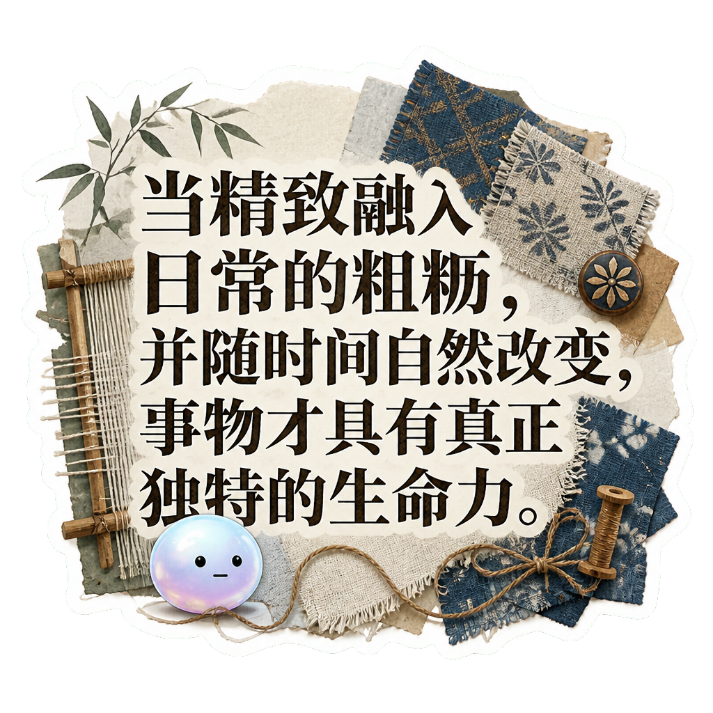 当精致融入日常的粗粝，并随时间自然改变，事物才具有真正独特的生命力。