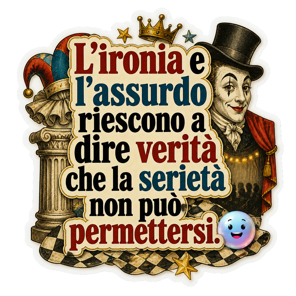 L'ironia e l'assurdo riescono a dire verità che la serietà non può permettersi.