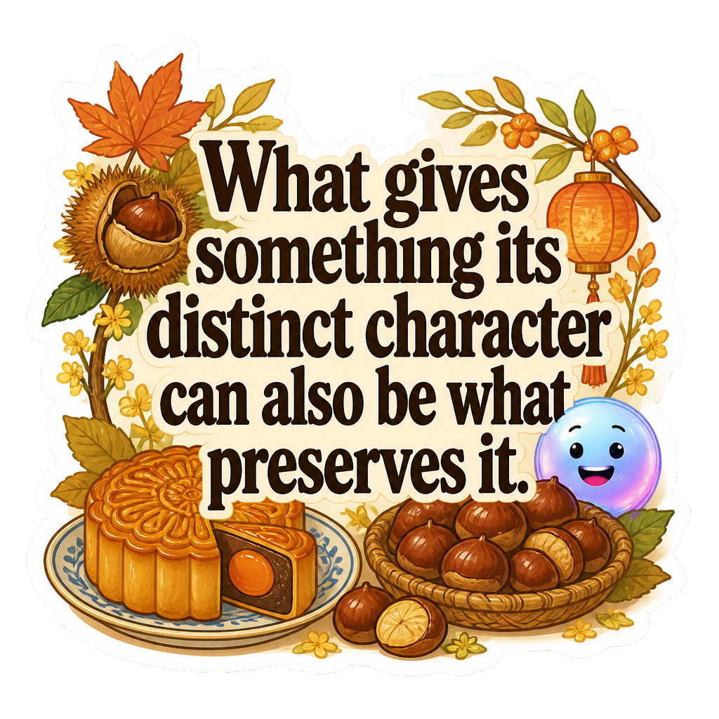 What gives something its distinct character can also be what preserves it.