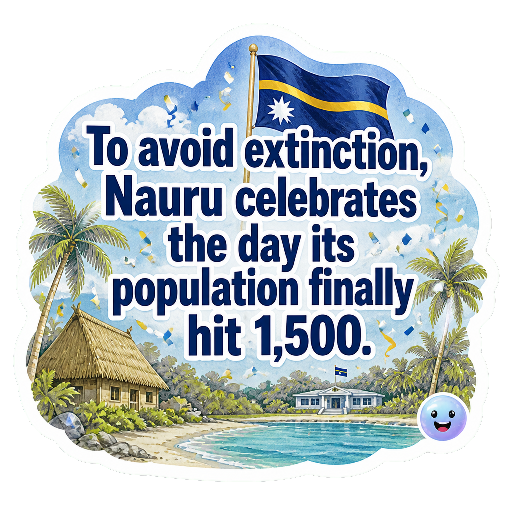 To avoid extinction, Nauru celebrates the day its population finally hit 1,500.