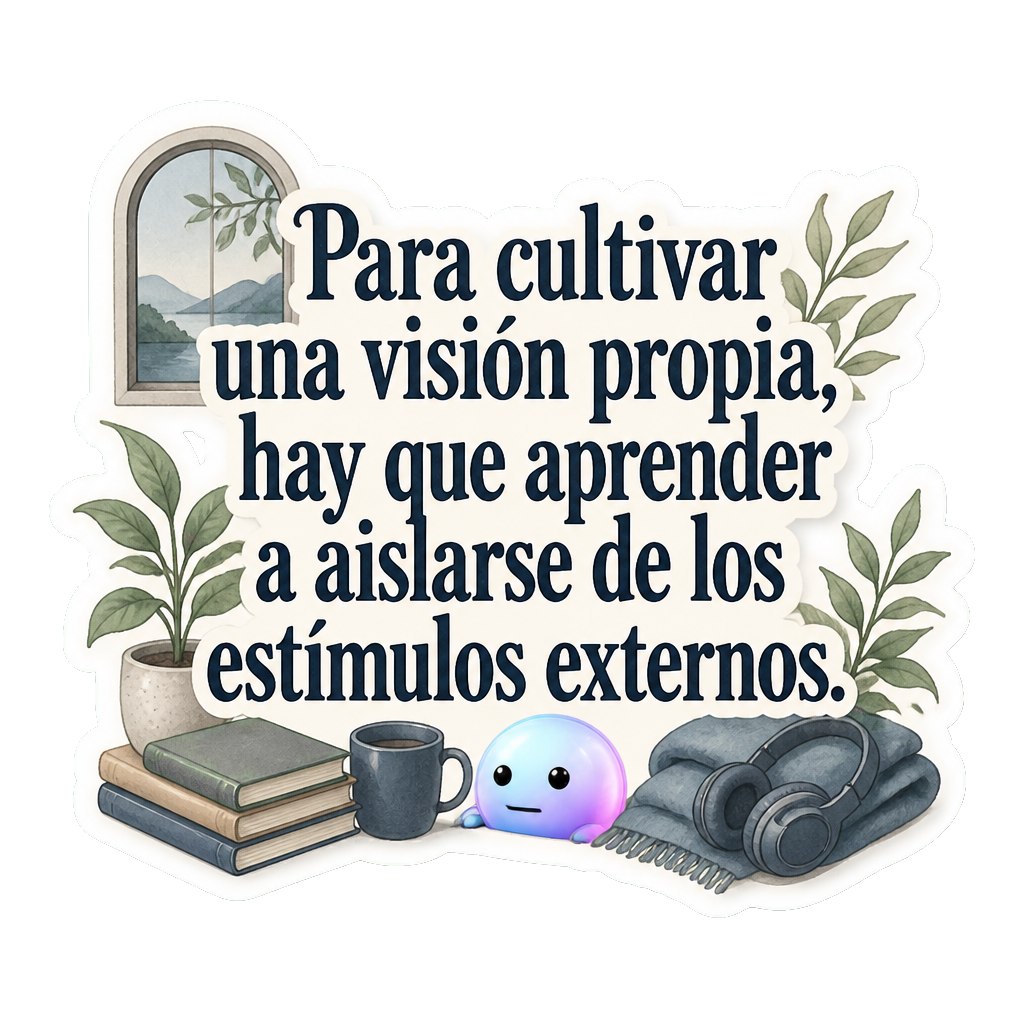 Para cultivar una visión propia, hay que aprender a aislarse de los estímulos externos.