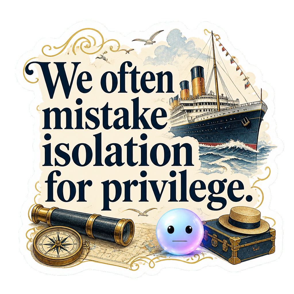 We often mistake isolation for privilege.