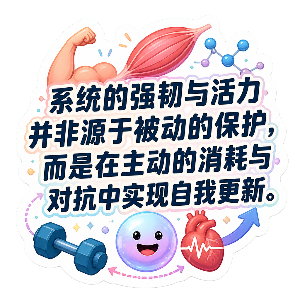 系统的强韧与活力并非源于被动的保护，而是在主动的消耗与对抗中实现自我更新。