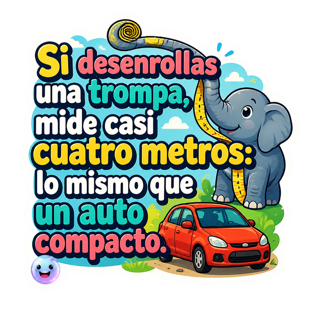 Si desenrollas una trompa, mide casi cuatro metros: lo mismo que un auto compacto.