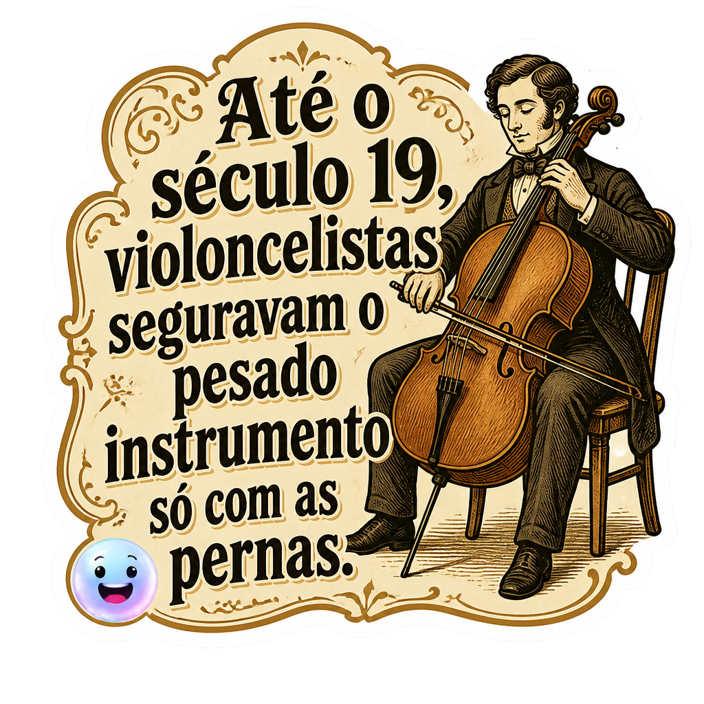 Até o século 19, violoncelistas seguravam o pesado instrumento só com as pernas.