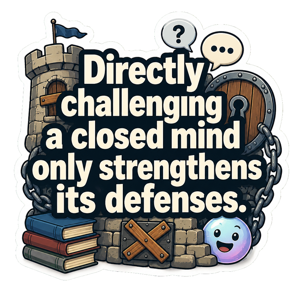 Directly challenging a closed mind only strengthens its defenses.