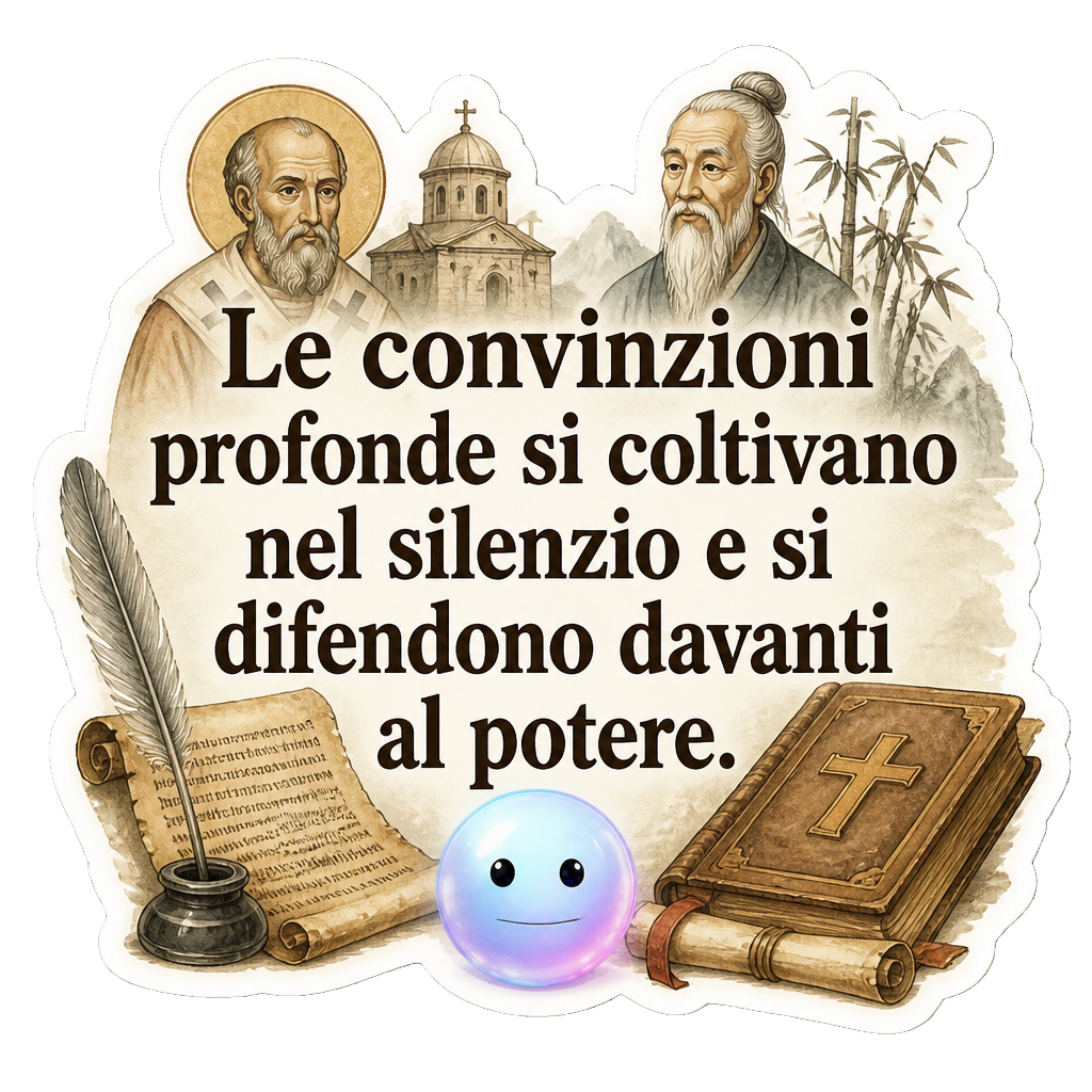 Le convinzioni profonde si coltivano nel silenzio e si difendono davanti al potere.