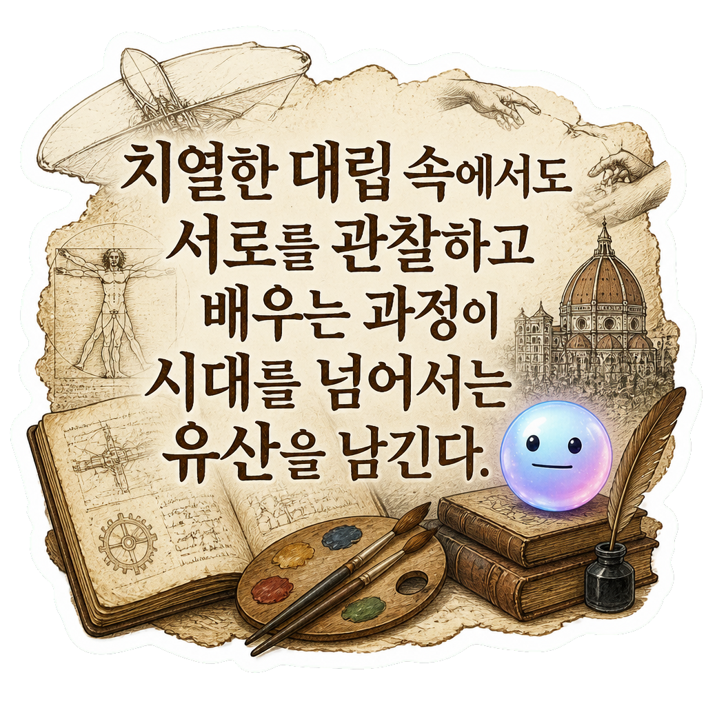 치열한 대립 속에서도 서로를 관찰하고 배우는 과정이 시대를 넘어서는 유산을 남긴다.