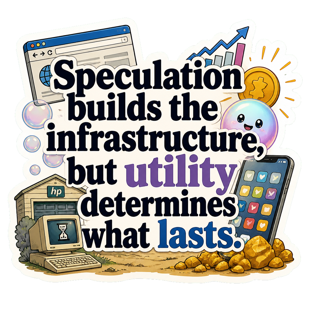 Speculation builds the infrastructure, but utility determines what lasts.