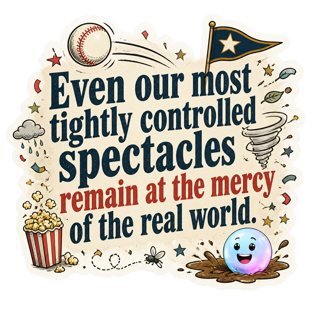 Even our most tightly controlled spectacles remain at the mercy of the real world.
