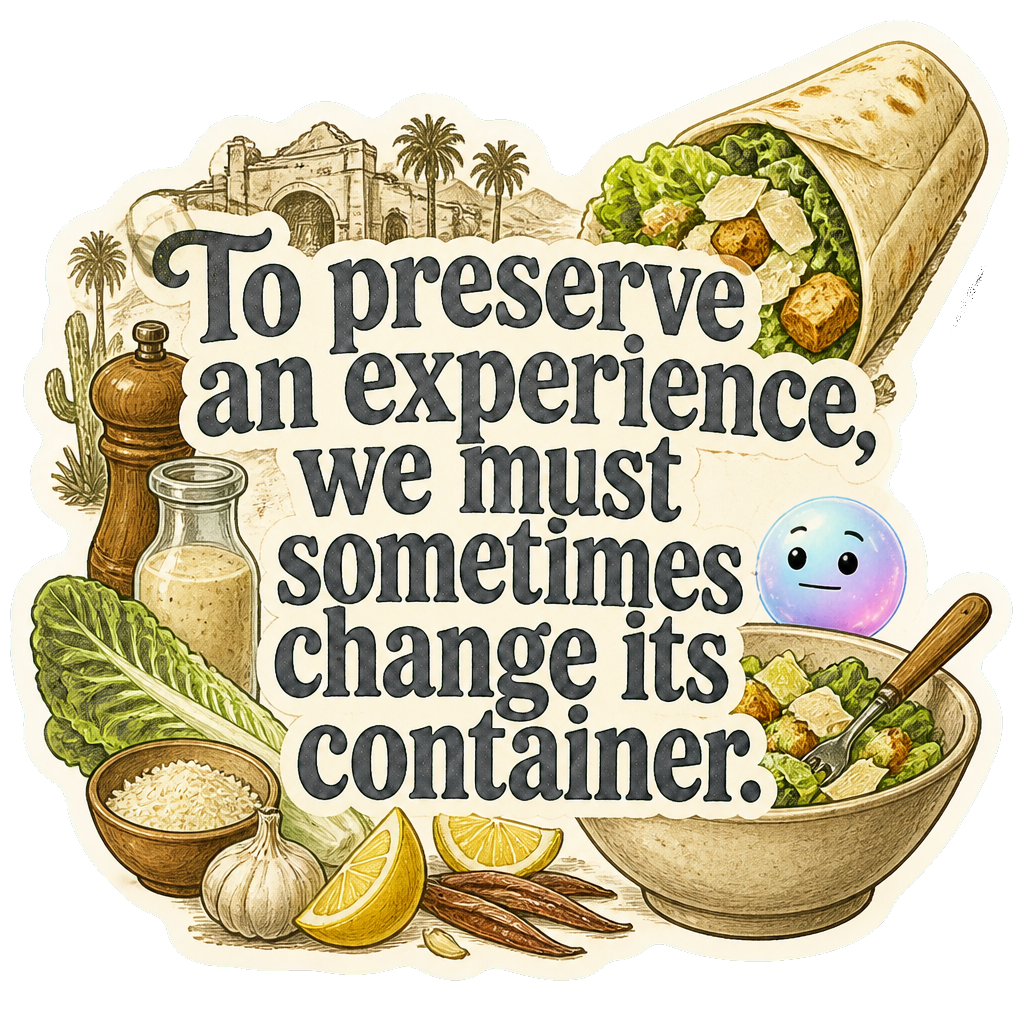 To preserve an experience, we must sometimes change its container.