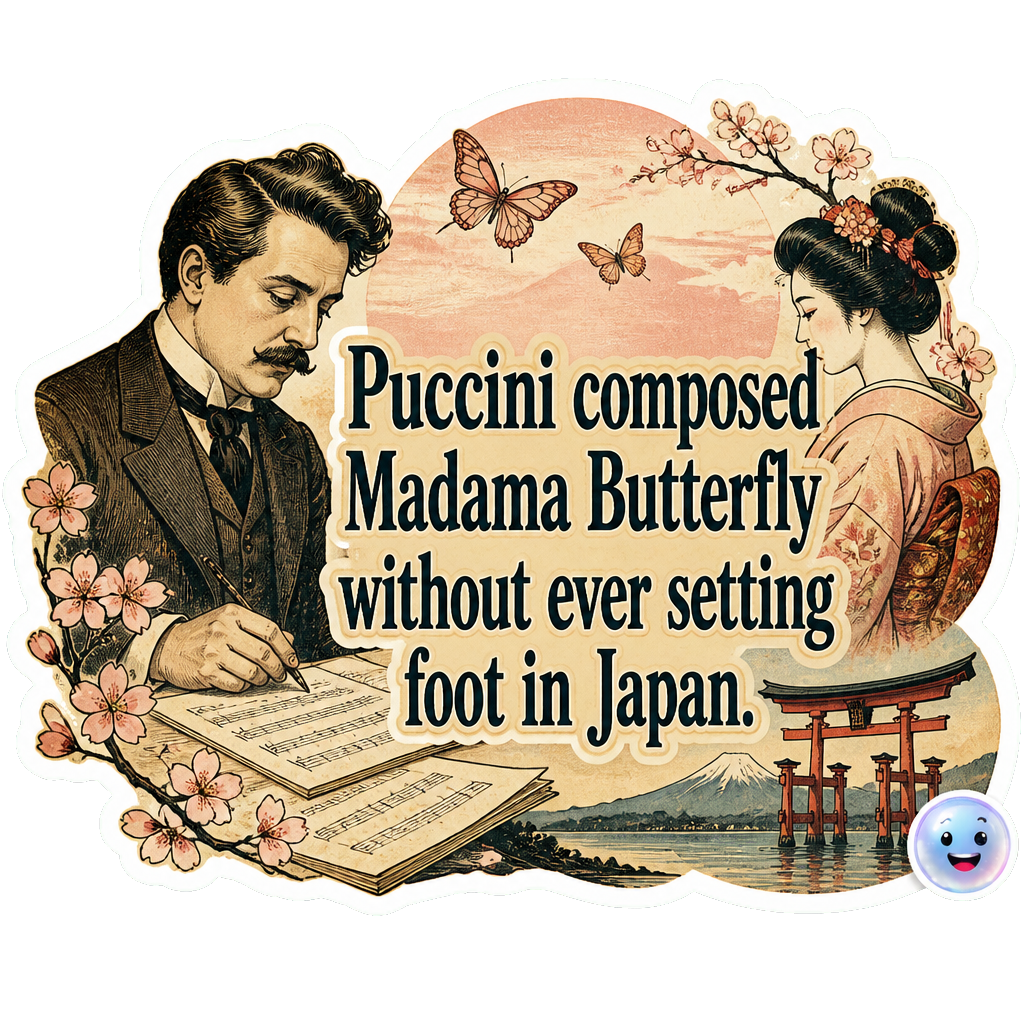 Puccini composed Madama Butterfly without ever setting foot in Japan.