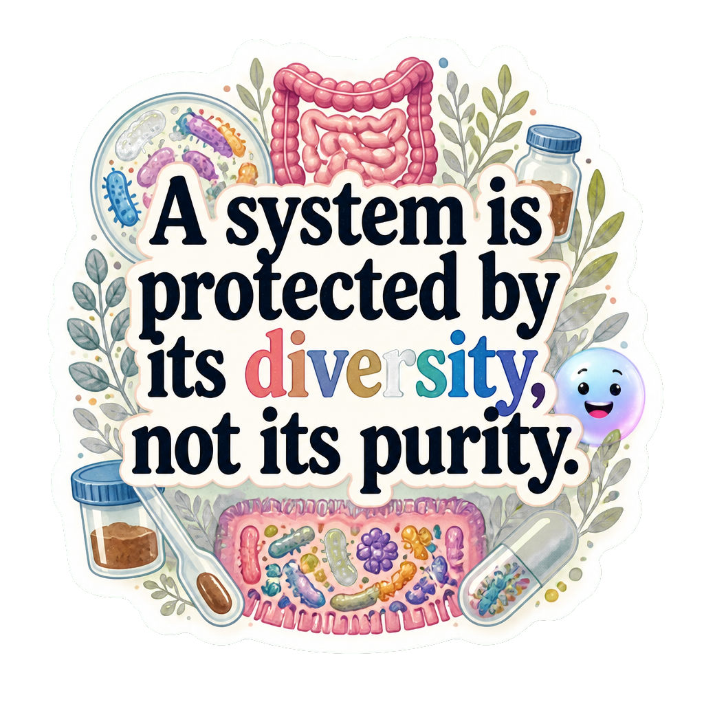 A system is protected by its diversity, not its purity.