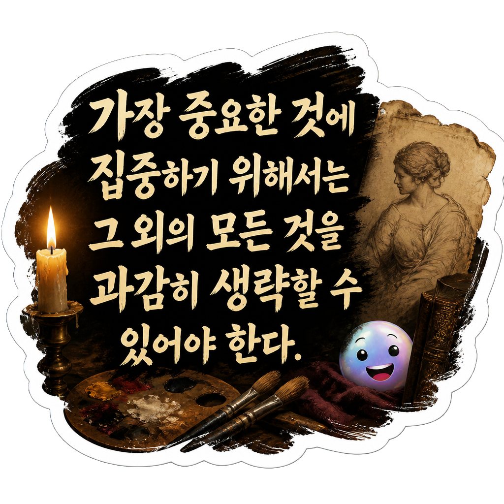 가장 중요한 것에 집중하기 위해서는 그 외의 모든 것을 과감히 생략할 수 있어야 한다.