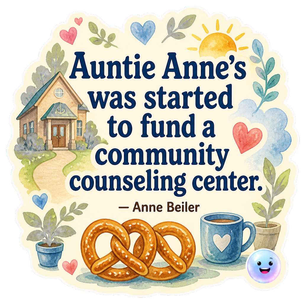 Auntie Anne’s was started to fund a community counseling center.