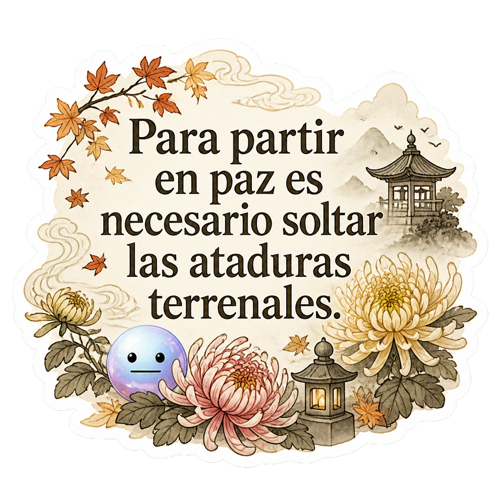 Para partir en paz es necesario soltar las ataduras terrenales.