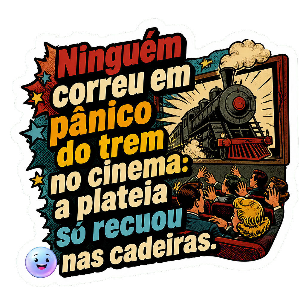 Ninguém correu em pânico do trem no cinema: a plateia só recuou nas cadeiras.