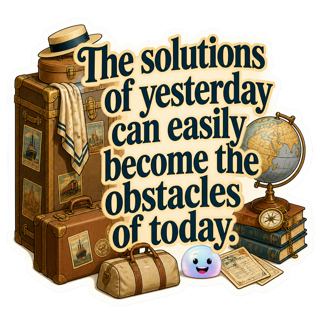 The solutions of yesterday can easily become the obstacles of today.