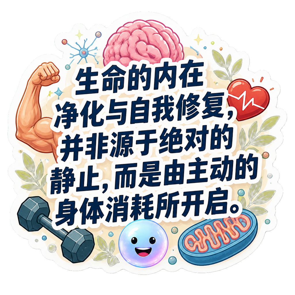 生命的内在净化与自我修复，并非源于绝对的静止，而是由主动的身体消耗所开启。