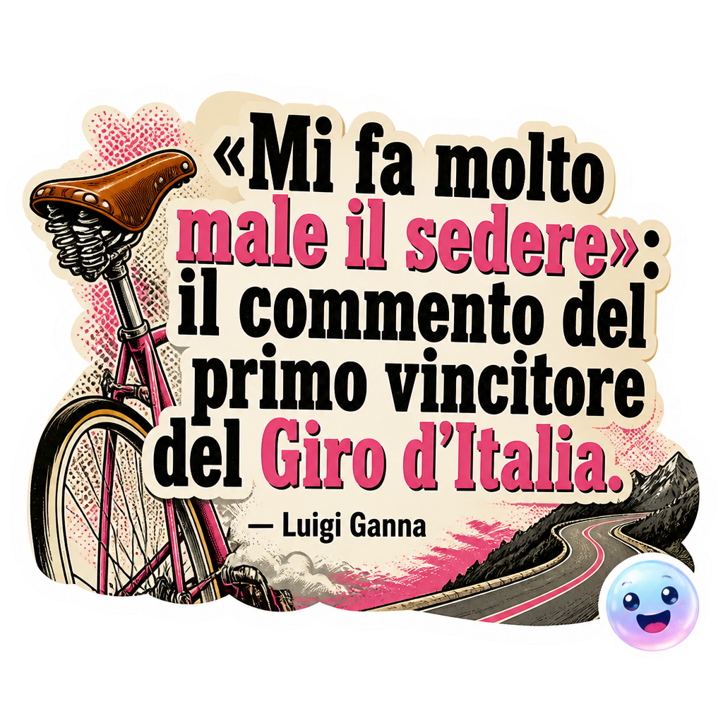 «Mi fa molto male il sedere»: il commento del primo vincitore del Giro d'Italia.