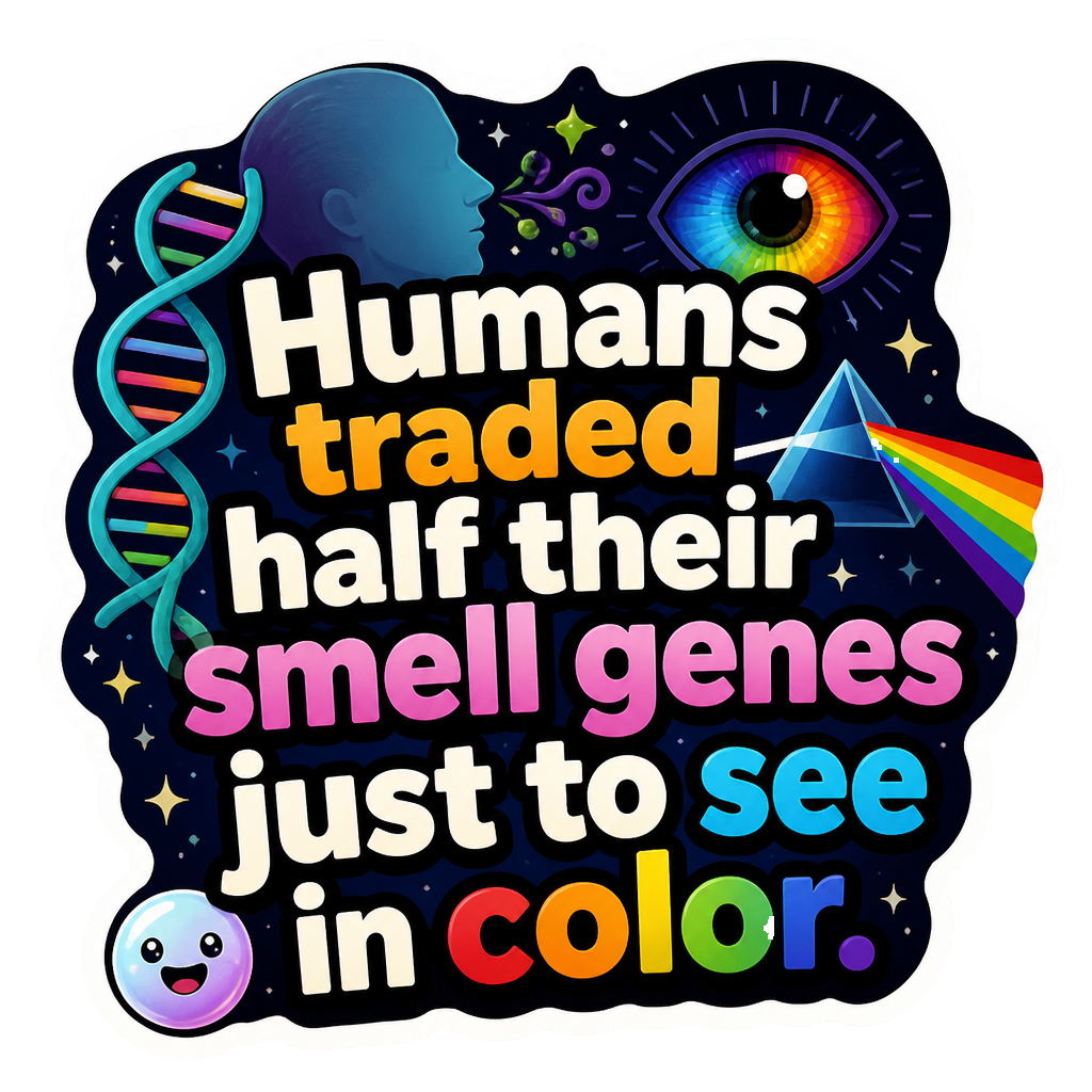 Humans traded half their smell genes just to see in color.