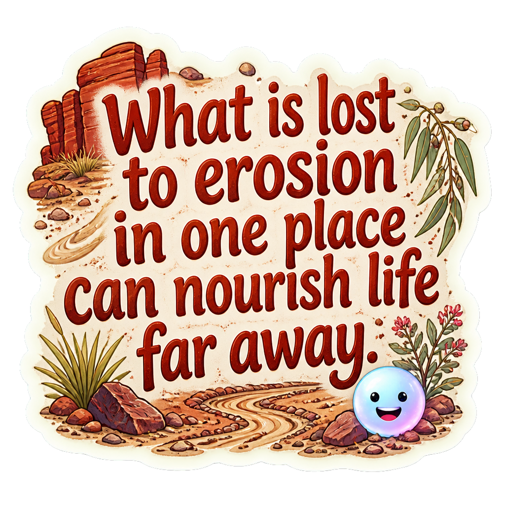 What is lost to erosion in one place can nourish life far away.
