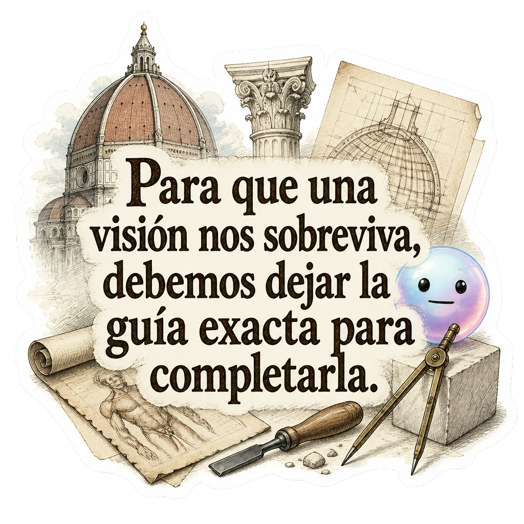 Para que una visión nos sobreviva, debemos dejar la guía exacta para completarla.