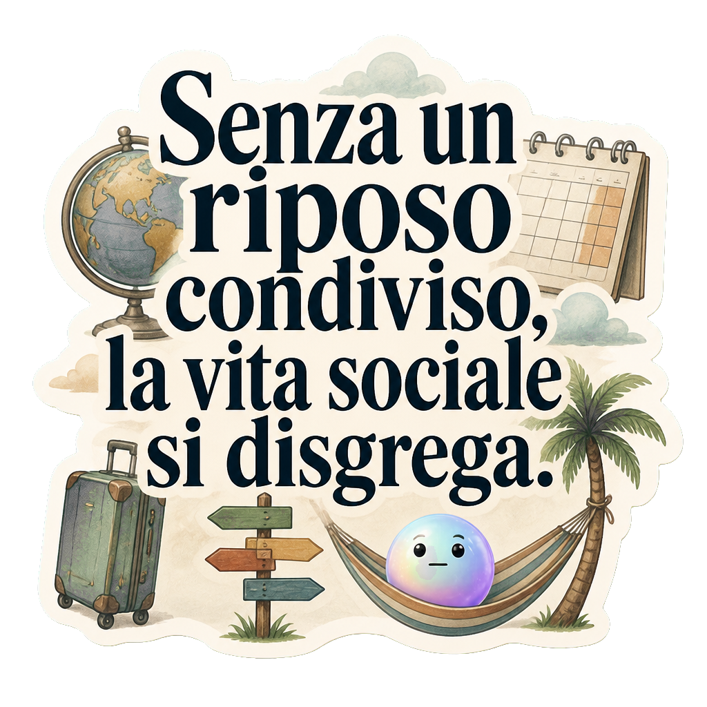 Senza un riposo condiviso, la vita sociale si disgrega.